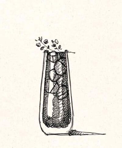 illustration du cocktail A Tout Heure dessiné à la main.