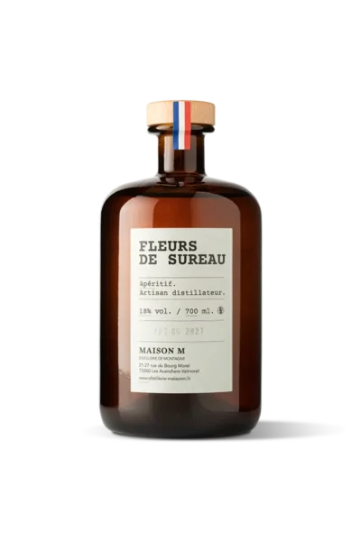 Flacon d'apéritif de montagne à la Fleur de Sureau de la distillerie Maison M.